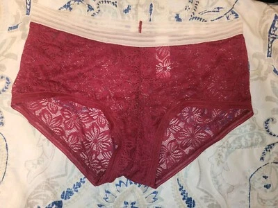 Mujeres NOBO No Boundaries Encaje Cheeky Panty Borgoña Arándano Ropa Interior Nueva sin Etiquetas Xs Foto 1 de 4