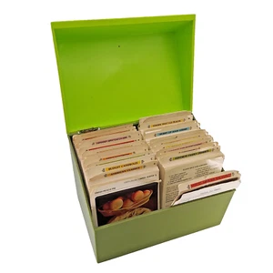 1971 Betty Crocker Green Recipe Card Library Cookbook In Box Over 600 Cards - Picture 1 of 11