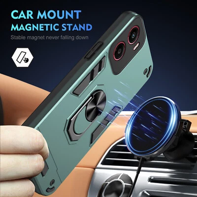 For Motorola Moto G05, Luxury Hybrid Armor Ring Holder Stand Magnetic Case Cover - Image 1 of 4
