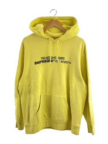 Felpa Supreme con cappuccio 21SS World Is Yours con cappuccio M cotone giallo usata