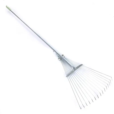 Gartenrechen Rechen Teleskop Fächerbesen Drahtbesen Laubbesen Harke 19-55cm - Bild 1 von 4