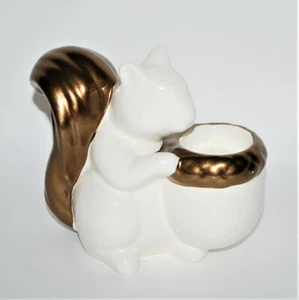 Better Homes Eichhörnchen Votivkerzenhalter Keramik weiß Goldrand Herbstdeko - Bild 1 von 8