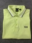 Hugo Boss Regular Fit Men 100% Cotton Short Sleeve Polo Shirt Size XL Neon Green