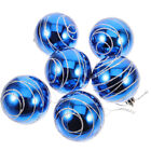 6 blaue Weihnachtskugeln 6cm, bruchsicher, glitzernd, hängende Dekoration