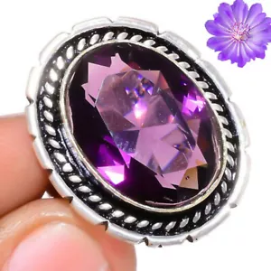 Amethyst Gemstone 925 Sterling Silver Ring Statement Jewelry Ring special Gift - Picture 1 of 3