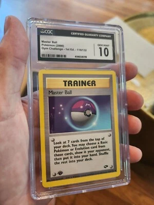 (POP 11) CGC 10 GEM MINT Pokemon Gym Challenge 116/132 MASTER BALL 1st Edition - Image 1 of 4