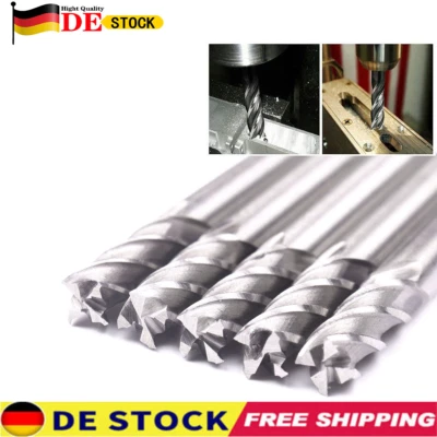 5 Stück Fräsersatz HSS gerade Schaft 4 Flöte End Schaftfräser Metall 4-12mm Set - Bild 1 von 4