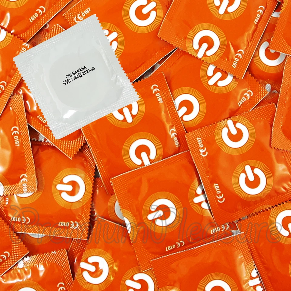 Condones ON Banana color amarillo sabor fruta látex sabores * Envío GRATIS * Foto 1 de 1