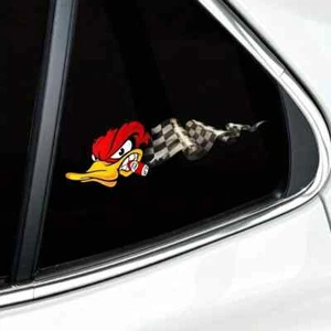 Angry Duck Zigarre & Rennen Flagge Aufkleber Wasserdicht Vinyl Sticker - Bild 1 von 5