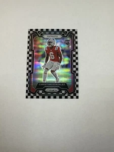 Christian Gonzalez (RC) #369 Black & White Checkerboard 2023 Prizm SSP Patriots - Picture 1 of 2