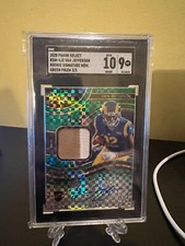 2020 panini select van jefferson rookie signature mem green prizm 3/5