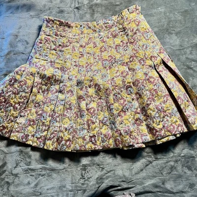 "Falda plisada brocado floral Zac Posen Target talla 16 32"" cintura multicolor" Foto 1 de 4