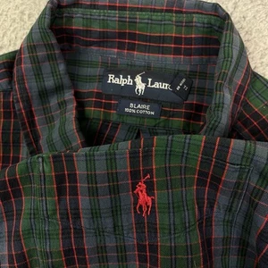 Polo Ralph Lauren Blaire Camisa a Cuadros Manga Larga Para Hombre XXL Azul Verde Rojo - Imagen 1 de 7