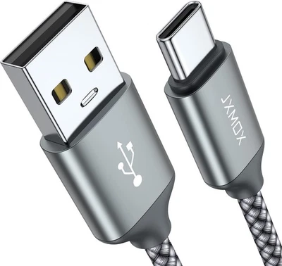 Cable USB tipo C, carga rápida USB A a C 3A (paquete de 2,3 pies) 3,3 pies, gris  Foto 1 de 4