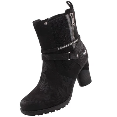 Mustang Damen Stiefelette Stiefel Schwarz 15M0162009-black High Heels