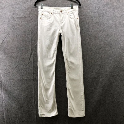 Zara Slim Straight Jeans Womens 6 White Low Rise Stretch - Image 1 of 4