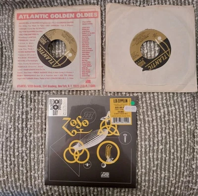 JOB LOT 3x LED ZEPPELIN 7" VINYL SINGLE WHOLE LOTTA LOVE BLACK DOG ROCK AND ROLL - Image 1 of 4