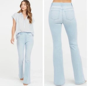 SPANX FLARE JEANS RETRO LIGHT WASH HIGH RISE PULL ON ELASTIC WAIST DAMEN M - Bild 1 von 11