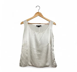 Canotta donna Lafayette 148 foderata in raso di seta taglia 14 spacco laterale bianca - Foto 1 di 10