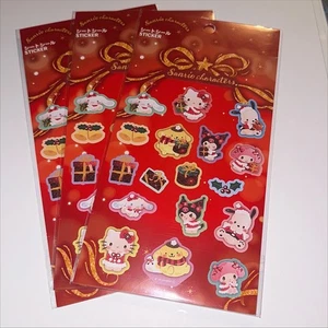 Weihnachten Stickerbogen Sanrio Figuren Melodie Kuromi Pochacco Hello Kitty - Bild 1 von 4