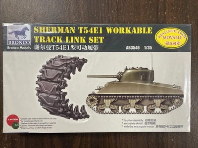 Sherman T54E1 Juego de enlaces de pista trabajable - Juego Bronco escala 1/35 #AB3546 - NUEVO EN CAJA Foto 1 de 2