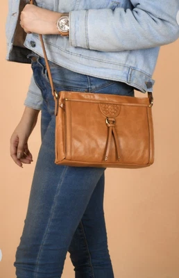 Lodis Judith Organizador Bandolera Sillín Cuero Bolso Cartera B5428 Foto 1 de 4