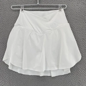 Tennis Skort Womens Small White Pull On Tulip Hem Stretch Athletic Activewear - Picture 1 of 13