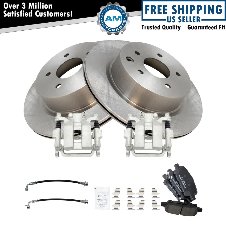 Kit de pastillas de freno trasero y rotor cerámico para Infiniti M35 M45 2006-2009 Foto 1 de 4