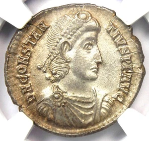 Constantius II Silver AR Heavy Siliqua Roman Coin 337-361 AD - Certified NGC AU - Picture 1 of 5