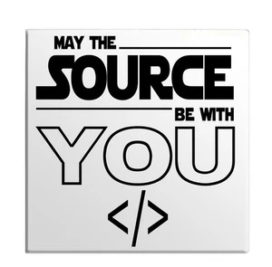 May The Source Be With You Funny Comic Star Computer War Fridge Door Magnet - Picture 1 of 7