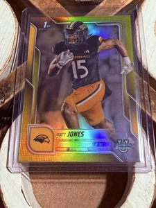 2025 Bowman University Chrome Football Matt Jones Yellow /350 1st Southern Miss - Picture 1 of 3
