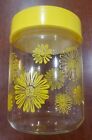 Vintage Corning Ware Yellow Daisy Canister with Lid 
