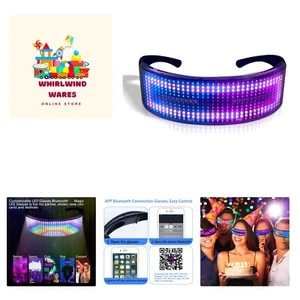 Customizable LED Glasses, Bluetooth Light up Glasses for Raves, Festivals, Bi... - Picture 1 of 7