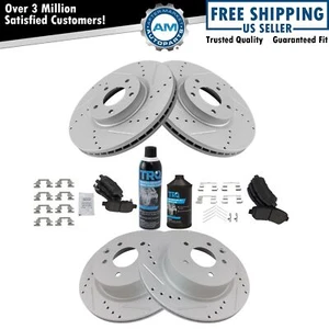 Performance Brake Rotor & Semi-metallic Pad Front & Rear Kit w/Chemicals - Picture 1 of 11