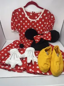 *DE COLECCIÓN* DISFRAZ HECHO A MANO Minnie Mouse Adulto Talla Pequeña Rojo Blanco Lunares - Imagen 1 de 11