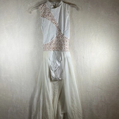 Mujer Adulto Pequeño Weissman Blanco Disfraz de Baile Leotardo Falda Malla Solo Lírico Foto 1 de 4