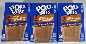 3 Boxes Of Kellogg’s Pop Tarts Frosted Brown Sugar Cinnamon Pastries 8 Ct Each - Picture 1 of 5