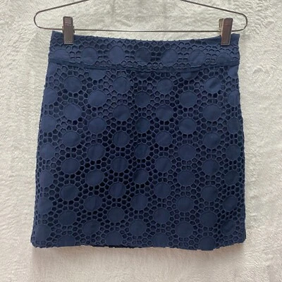 Vineyard Vines Margo Mini Skirt Women's 2 Navy Ellie Eyelet Cotton Lined Coastal - Image 1 of 4