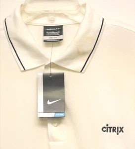 NWT Citrix Systems ~ NikeGolfDri-Fit Polo Shirt Men's XL White w/Black Trim - Picture 1 of 7