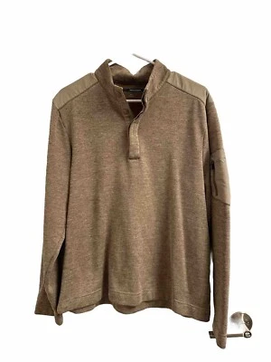 Рубашка пуловер для гольфа Greg Norman бежевая с длинным рукавом 1/4 на пуговицах размер M - Изображение 1 из 4