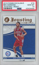 Graded 2016-17 Panini Excalibur Ben Simmons #18 Jousting Rookie Card PSA 10