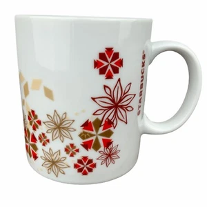 Starbucks Weihnachten Kaffeebecher Holiday Geometric Poinsettia Snowflake 12 oz - Bild 1 von 7