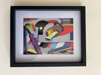 Rare KAWS “WHERE THE END STARTS” Framed Original Art Card - 2011 - Image 1 of 4