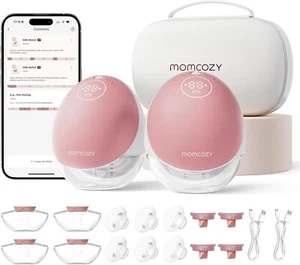 Momcozy M9 Breast Pump Hands Free Upgraded Mobile Flow. Cozy Red, 2 Count SEALED - Picture 1 of 6