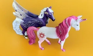 Schleich Bayala Star Purple Gold Pegasus Mare Pink Mandala Unicorn 70717 Lot Set - Picture 1 of 7