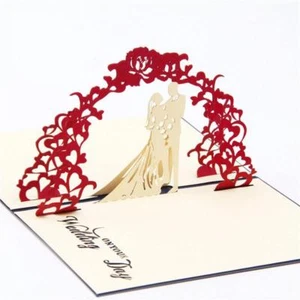 3D Pop Up Just Married Couple Card with envelope ON YOUR WEDDING DAY - Picture 1 of 3