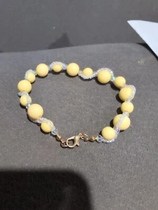 Yellow And Silver Bead Bracelet - Picture 1 of 2
