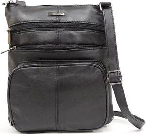 Ladies Womens Super Soft Leather Shoulder  Cross Body Bag with Multiple Pockets - Picture 1 of 3