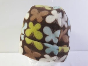 Women's Winter Thermal Fleece Beenie Hat Brown Butterfly. - Picture 1 of 6