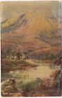 Postcard Art Embossed Scottish Lochs Ben Lomond Oilette Scotland UK